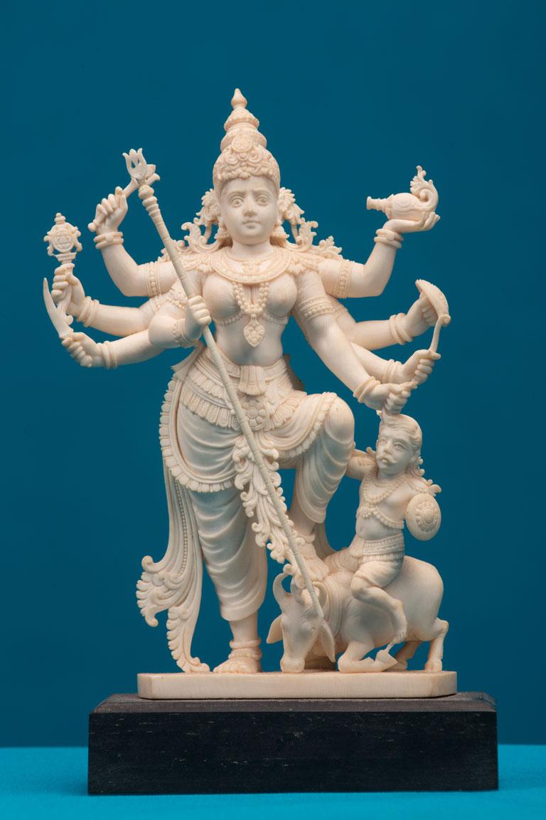 Ivory Carving of Mahishasura Mardini | Artifacts of Napier Museum ...